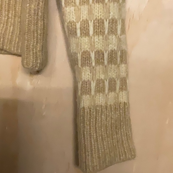 Everlane The Cloud Checkered Sweater, Size XXS Color Tan - Picture 4 of 9